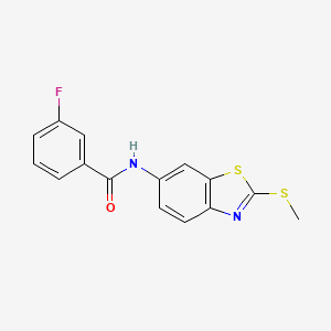 molecular formula C15H11FN2OS2 B2922921 3-fluoro-N-(2-(methylthio)benzo[d]thiazol-6-yl)benzamide CAS No. 330201-42-8