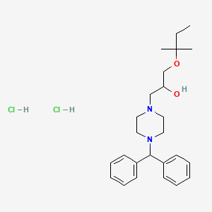 molecular formula C25H38Cl2N2O2 B2922926 1-(4-Benzhydrylpiperazin-1-yl)-3-(tert-pentyloxy)propan-2-ol dihydrochloride CAS No. 1185161-31-2