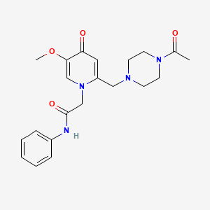 2-(2-((4-acetylpiperazin-1-yl)methyl)-5-methoxy-4-oxopyridin-1(4H)-yl)-N-phenylacetamide