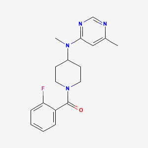 molecular formula C18H21FN4O B2922939 (2-Fluorophenyl)-[4-[methyl-(6-methylpyrimidin-4-yl)amino]piperidin-1-yl]methanone CAS No. 2415622-28-3