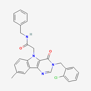 molecular formula C27H23ClN4O2 B2922942 N-benzyl-2-(3-(2-chlorobenzyl)-8-methyl-4-oxo-3H-pyrimido[5,4-b]indol-5(4H)-yl)acetamide CAS No. 1190020-55-3