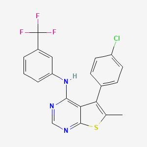 molecular formula C20H13ClF3N3S B2922959 5-(4-氯苯基)-6-甲基-N-[3-(三氟甲基)苯基]噻吩并[2,3-d]嘧啶-4-胺 CAS No. 683780-19-0