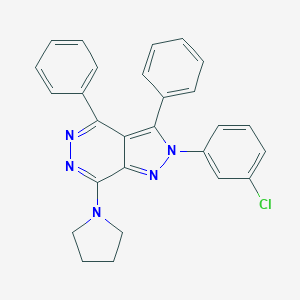 molecular formula C27H22ClN5 B292296 2-(3-chlorophenyl)-3,4-diphenyl-7-(1-pyrrolidinyl)-2H-pyrazolo[3,4-d]pyridazine 