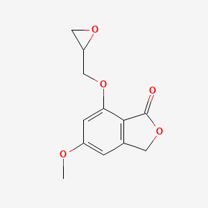 molecular formula C12H12O5 B2922966 5-甲氧基-7-(环氧-2-基甲氧基)-3H-2-苯并呋喃-1-酮 CAS No. 2411274-56-9