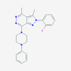 molecular formula C23H23FN6 B292297 2-(2-fluorophenyl)-3,4-dimethyl-7-(4-phenyl-1-piperazinyl)-2H-pyrazolo[3,4-d]pyridazine 