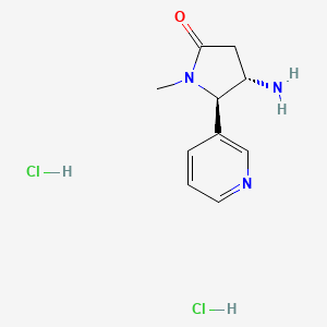 molecular formula C10H15Cl2N3O B2922978 (4S,5R)-4-amino-1-methyl-5-(pyridin-3-yl)pyrrolidin-2-one dihydrochloride CAS No. 1909287-42-8