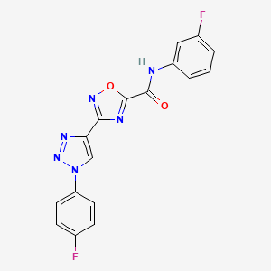 molecular formula C17H10F2N6O2 B2922980 N~5~-(3-氟苯基)-3-[1-(4-氟苯基)-1H-1,2,3-三唑-4-基]-1,2,4-恶二唑-5-甲酰胺 CAS No. 1251607-93-8