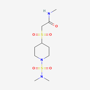 molecular formula C10H21N3O5S2 B2922984 2-((1-(N,N-dimethylsulfamoyl)piperidin-4-yl)sulfonyl)-N-methylacetamide CAS No. 1448047-93-5