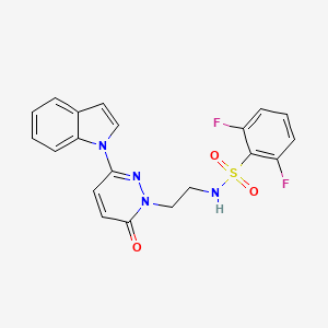 molecular formula C20H16F2N4O3S B2922987 N-(2-(3-(1H-indol-1-yl)-6-oxopyridazin-1(6H)-yl)ethyl)-2,6-difluorobenzenesulfonamide CAS No. 1448050-65-4