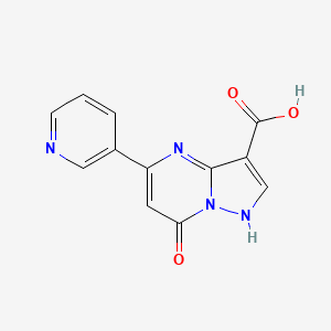 molecular formula C12H8N4O3 B2922989 7-Hydroxy-5-(pyridin-3-yl)pyrazolo[1,5-a]pyrimidine-3-carboxylic acid CAS No. 1713639-47-4