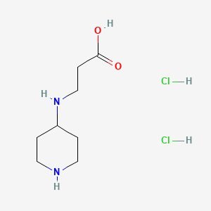 molecular formula C8H18Cl2N2O2 B2922992 3-[(Piperidin-4-yl)amino]propanoic acid dihydrochloride CAS No. 1607326-66-8