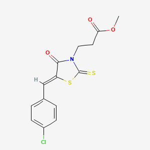 methyl 3-[(5Z)-5-[(4-chlorophenyl)methylidene]-4-oxo-2-sulfanylidene-1,3-thiazolidin-3-yl]propanoate