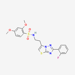 N-(2-(2-(2-fluorophenyl)thiazolo[3,2-b][1,2,4]triazol-6-yl)ethyl)-2,4-dimethoxybenzenesulfonamide