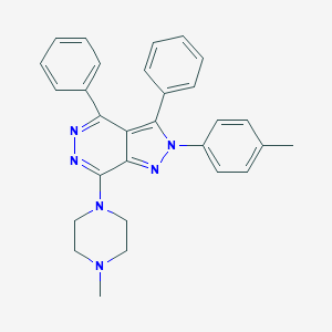 molecular formula C29H28N6 B292301 2-(4-methylphenyl)-7-(4-methyl-1-piperazinyl)-3,4-diphenyl-2H-pyrazolo[3,4-d]pyridazine 