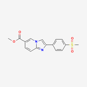 molecular formula C16H14N2O4S B2923010 Methyl 2-[4-(methylsulfonyl)phenyl]imidazo[1,2-a]pyridine-6-carboxylate CAS No. 866051-21-0