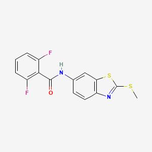 molecular formula C15H10F2N2OS2 B2923011 2,6-二氟-N-[2-(甲硫基)-1,3-苯并噻唑-6-基]苯甲酰胺 CAS No. 325988-79-2