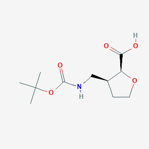 (2S,3S)-3-[[(2-Methylpropan-2-yl)oxycarbonylamino]methyl]oxolane-2-carboxylic acid