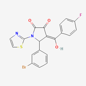 molecular formula C20H12BrFN2O3S B2923018 5-(3-bromophenyl)-4-(4-fluorobenzoyl)-3-hydroxy-1-(1,3-thiazol-2-yl)-2,5-dihydro-1H-pyrrol-2-one CAS No. 292161-62-7