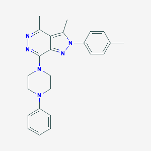 molecular formula C24H26N6 B292302 3,4-dimethyl-2-(4-methylphenyl)-7-(4-phenyl-1-piperazinyl)-2H-pyrazolo[3,4-d]pyridazine 