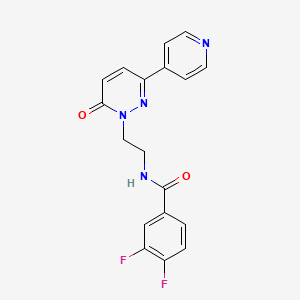 molecular formula C18H14F2N4O2 B2923034 3,4-二氟-N-(2-(6-氧代-3-(吡啶-4-基)嘧啶-1(6H)-基)乙基)苯甲酰胺 CAS No. 1021027-28-0