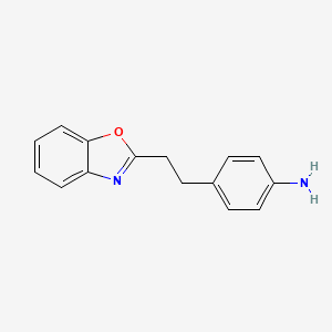 molecular formula C15H14N2O B2923055 4-(2-Benzooxazol-2-yl-ethyl)-phenylamine CAS No. 39921-38-5