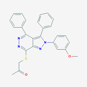 1-{[2-(3-methoxyphenyl)-3,4-diphenyl-2H-pyrazolo[3,4-d]pyridazin-7-yl]sulfanyl}acetone