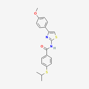 molecular formula C20H20N2O2S2 B2923064 4-(异丙硫基)-N-(4-(4-甲氧基苯基)噻唑-2-基)苯甲酰胺 CAS No. 919839-61-5