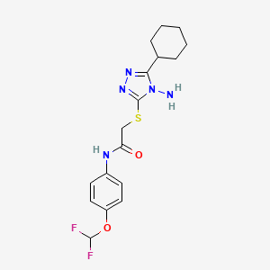 2-[(4-amino-5-cyclohexyl-4H-1,2,4-triazol-3-yl)sulfanyl]-N-[4-(difluoromethoxy)phenyl]acetamide