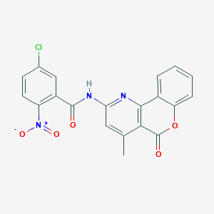 molecular formula C20H12ClN3O5 B2923069 5-chloro-N-(4-methyl-5-oxochromeno[4,3-b]pyridin-2-yl)-2-nitrobenzamide CAS No. 851411-12-6