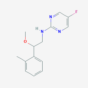 molecular formula C14H16FN3O B2923071 5-Fluoro-N-[2-methoxy-2-(2-methylphenyl)ethyl]pyrimidin-2-amine CAS No. 2379978-67-1