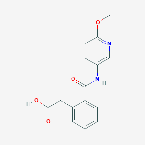 molecular formula C15H14N2O4 B2923074 2-[2-[(6-甲氧基吡啶-3-基)氨基羰基]苯基]乙酸 CAS No. 811841-72-2