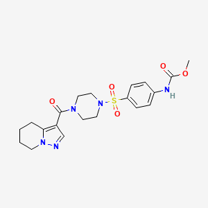 Methyl (4-((4-(4,5,6,7-tetrahydropyrazolo[1,5-a]pyridine-3-carbonyl)piperazin-1-yl)sulfonyl)phenyl)carbamate