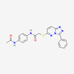 molecular formula C21H18N6O2S B2923078 N-(4-acetamidophenyl)-2-((3-phenyl-[1,2,4]triazolo[4,3-b]pyridazin-6-yl)thio)acetamide CAS No. 852372-63-5