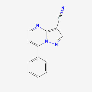 molecular formula C13H8N4 B2923089 7-苯基吡唑并[1,5-a]嘧啶-3-腈 CAS No. 72860-56-1