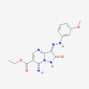 ethyl (3Z)-7-imino-3-[(3-methoxyphenyl)hydrazinylidene]-2-oxo-1H-pyrazolo[1,5-a]pyrimidine-6-carboxylate