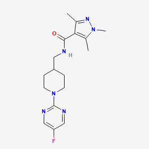 N-((1-(5-fluoropyrimidin-2-yl)piperidin-4-yl)methyl)-1,3,5-trimethyl-1H-pyrazole-4-carboxamide