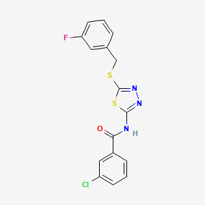 3-chloro-N-[5-[(3-fluorophenyl)methylsulfanyl]-1,3,4-thiadiazol-2-yl]benzamide