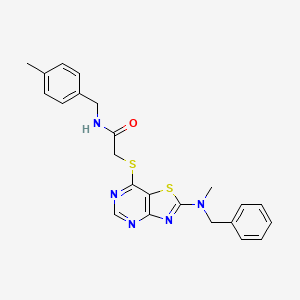 2-((2-(benzyl(methyl)amino)thiazolo[4,5-d]pyrimidin-7-yl)thio)-N-(4-methylbenzyl)acetamide