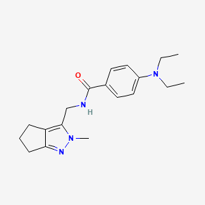 molecular formula C19H26N4O B2923124 4-(二乙氨基)-N-((2-甲基-2,4,5,6-四氢环戊[c]吡唑-3-基)甲基)苯甲酰胺 CAS No. 2034370-32-4