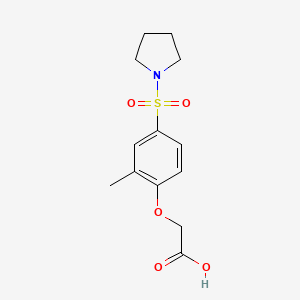 molecular formula C13H17NO5S B2923136 [2-Methyl-4-(pyrrolidin-1-ylsulfonyl)phenoxy]acetic acid CAS No. 831188-70-6