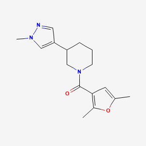 molecular formula C16H21N3O2 B2923143 (2,5-二甲基呋喃-3-基)(3-(1-甲基-1H-吡唑-4-基)哌啶-1-基)甲酮 CAS No. 2309556-56-5