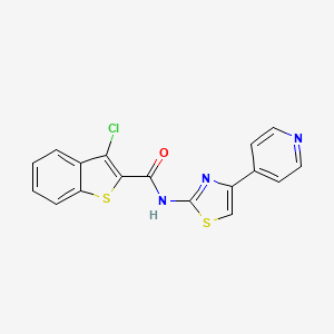 molecular formula C17H10ClN3OS2 B2923144 3-氯-N-(4-吡啶-4-基-1,3-噻唑-2-基)-1-苯并噻吩-2-基甲酰胺 CAS No. 476642-02-1