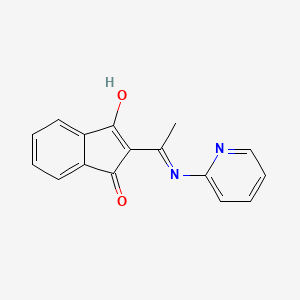 molecular formula C16H12N2O2 B2923147 2-{1-[(吡啶-2-基)氨基]乙叉基}-2,3-二氢-1H-茚满-1,3-二酮 CAS No. 375354-41-9