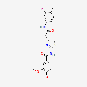 N-(4-(2-((3-fluoro-4-methylphenyl)amino)-2-oxoethyl)thiazol-2-yl)-3,4-dimethoxybenzamide
