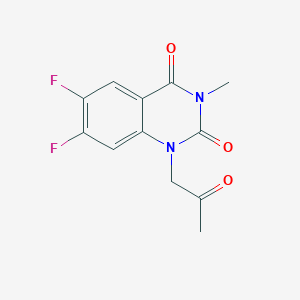 molecular formula C12H10F2N2O3 B2923156 6,7-二氟-3-甲基-1-(2-氧代丙基)喹唑啉-2,4(1H,3H)-二酮 CAS No. 2180010-49-3