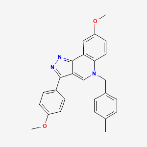 molecular formula C26H23N3O2 B2923157 8-methoxy-3-(4-methoxyphenyl)-5-(4-methylbenzyl)-5H-pyrazolo[4,3-c]quinoline CAS No. 866349-48-6