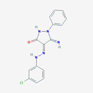 (4Z)-4-[(3-chlorophenyl)hydrazinylidene]-5-imino-1-phenylpyrazolidin-3-one