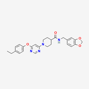 molecular formula C26H28N4O4 B2923162 N-(1,3-benzodioxol-5-ylmethyl)-1-[6-(4-ethylphenoxy)pyrimidin-4-yl]piperidine-4-carboxamide CAS No. 1115999-08-0