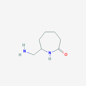 molecular formula C7H14N2O B2923163 7-(Aminomethyl)azepan-2-one CAS No. 933740-65-9