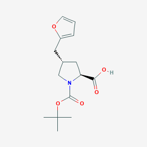 molecular formula C15H21NO5 B2923166 (2S,4S)-1-(tert-Butoxycarbonyl)-4-(furan-2-ylmethyl)pyrrolidine-2-carboxylic acid CAS No. 959583-73-4